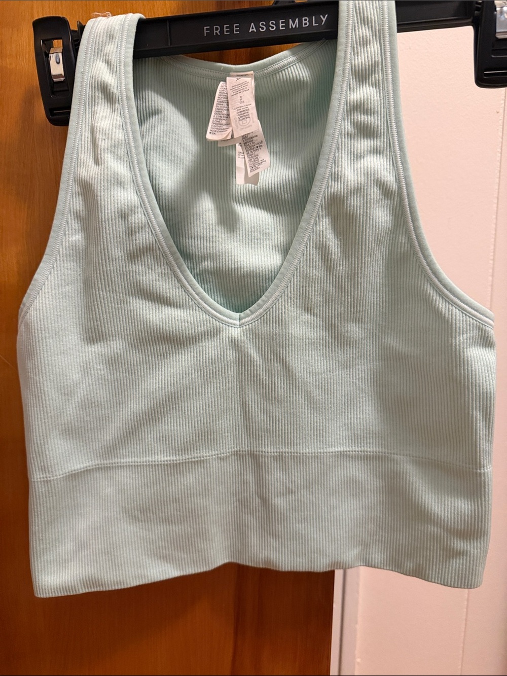 Athleta Women’s Ribbed V-Neck Bralette Tank — Light Mint